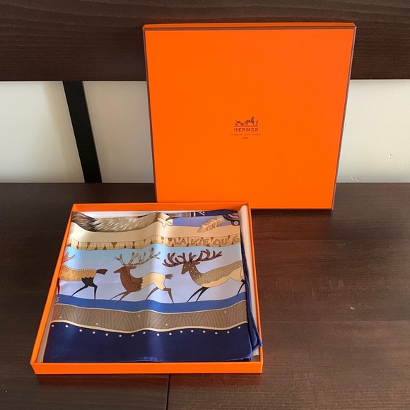 Authentic Hermes La Vie du Grand Nord silk scarf - Picture 2 of 14